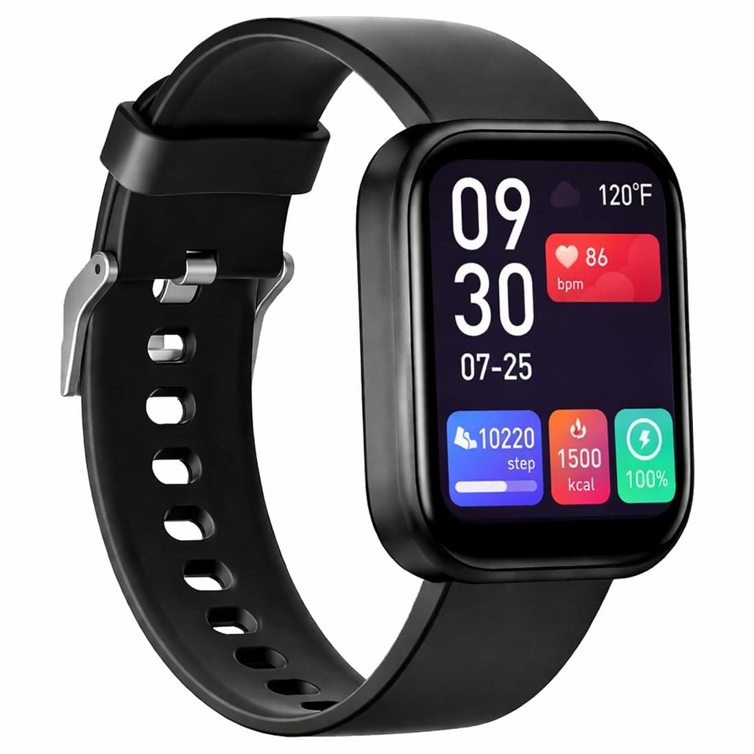 Bouncefit M I D116 Fitness Band Smart Watch for Men, Women, Boys, Girls, Kids – Single Touch Interface, Water Resistant, Workout Modes, Quick Charge Sports Smartwatch – Black II